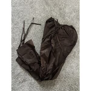 Women's Pretty Little Thing Brown Y2K Pants Pop Metallic Size 4 Gorpcore Fairy